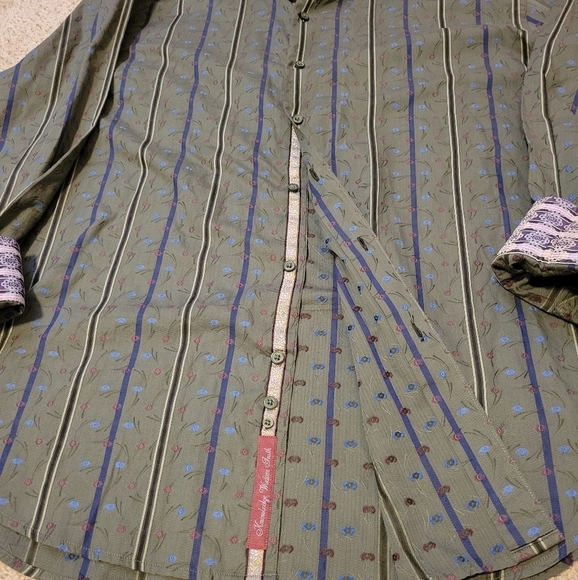 Robert Graham Men's 3XL Long Sleeve Button Down Collared Shirt Flip Cuff Stripes - Picture 7 of 12